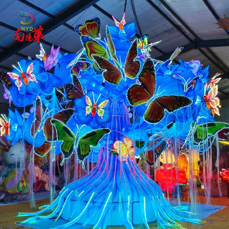 Giant Fabric Lantern Tree With Butterflies factory Giant Fabric Lantern Tree With Butterflies factory