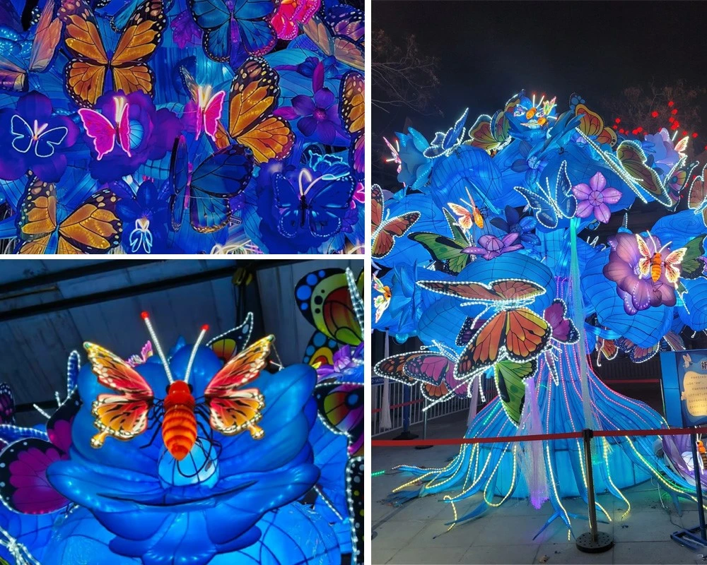 Giant Fabric Lantern Tree with Butterflies Factory Giant Fabric Lantern Tree with Butterflies Factory